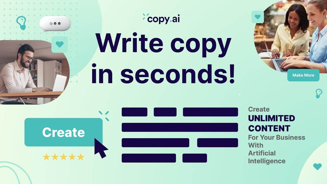 The Copy.ai tool harnesses the power of AI for copyright