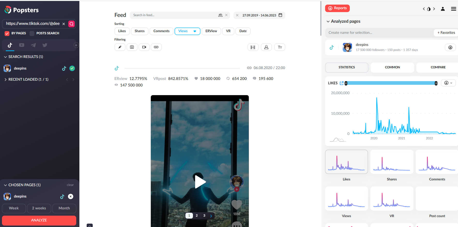 A way to expand the possibilities for analyzing any pages on TikTok