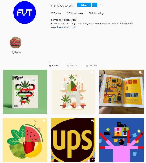 Useful Instagram profile for designers